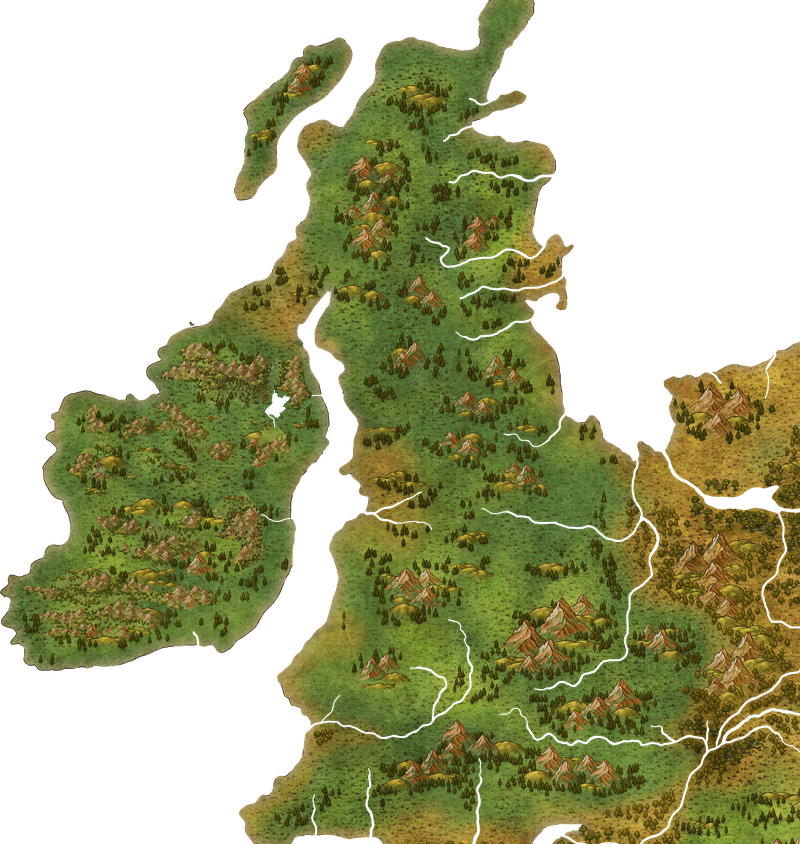 Map of Ireland showing approximate shoreline conditions around c. 8,500 BCE